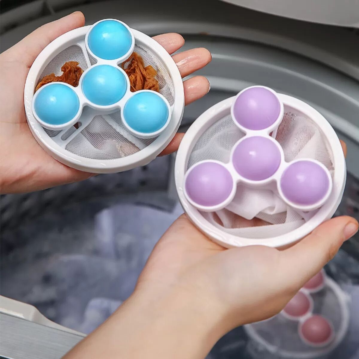 INF Sac filtre anti-peluches Gyro pour machine à laver (lot de 3) - Filtre flottant PP+polyester Violet