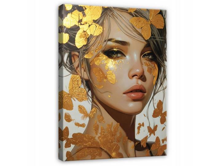 BILDER Frau Gold Abstrakt 100x70