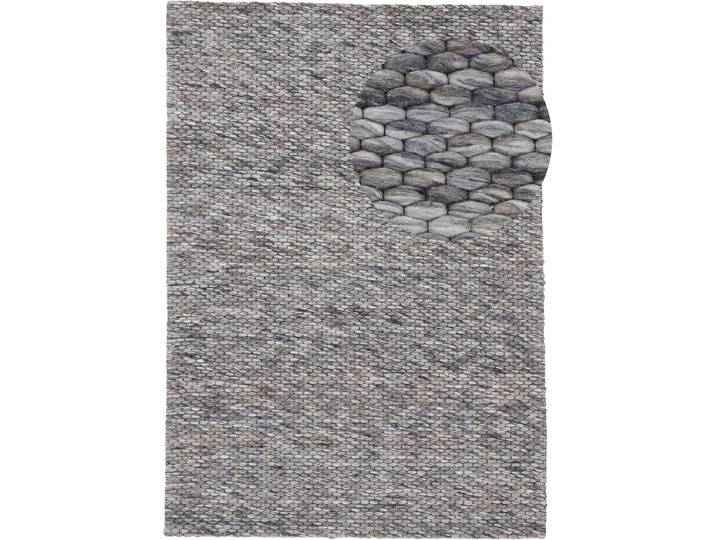 Wollteppich CARPETFINE Sina, auch als Läufer , grau (dunkelgrau), B:80cm H:14mm L:150cm, Wolle, Teppiche, Wollteppich, Handweb Teppich, reine Wolle, meliert, handgewebt, weich & kuschelig