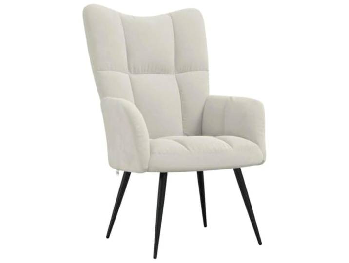 Sessel Creme Samt Gesteppt mit Stahlrahmen für Wohnzimmer Samtbezug, Schwammfüllung, Stahlrahmen, 110 kg, modernes Design