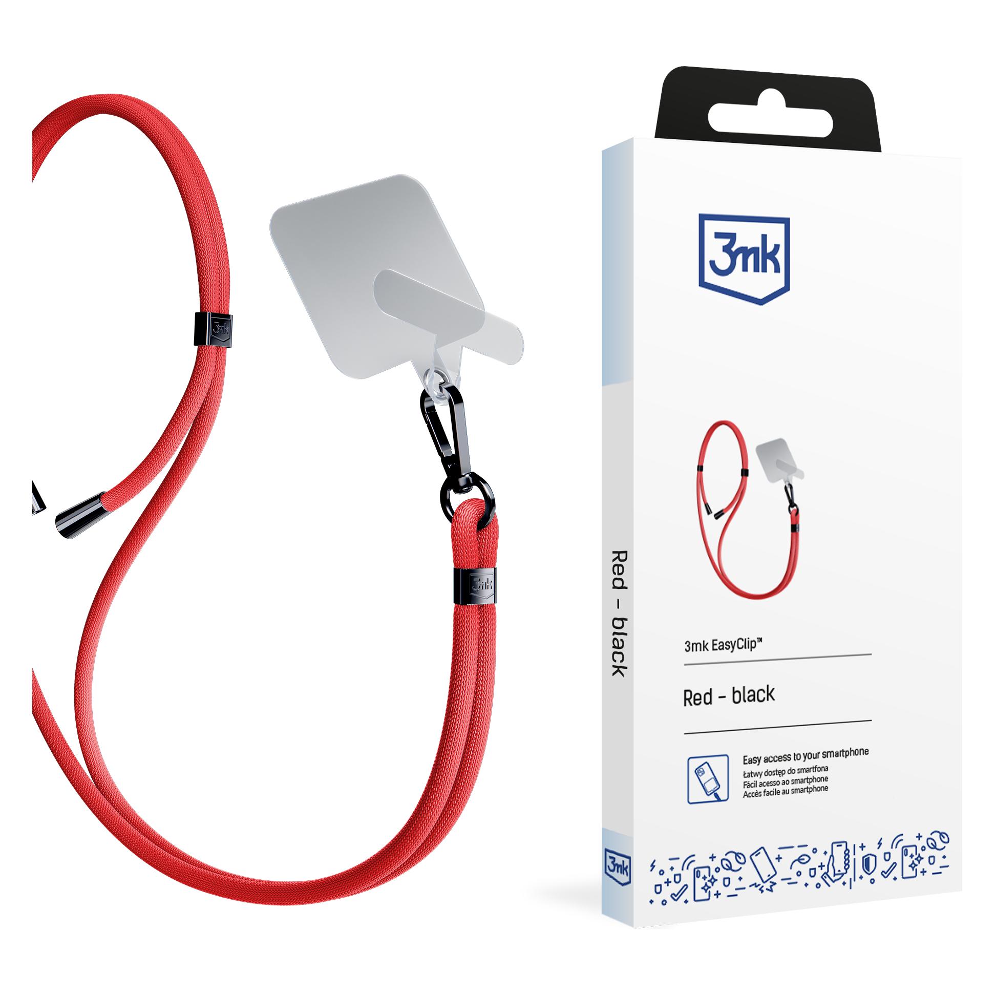3MK EasyClip Red (black) Smycz do telefonu (5903108568685)