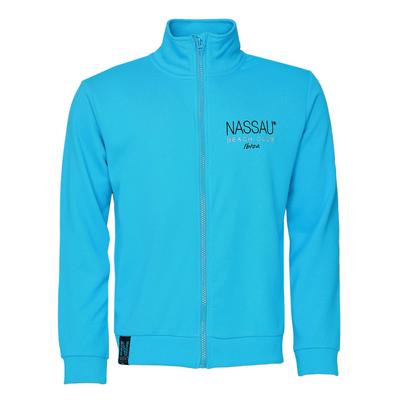 Sweatjacke NASSAU BEACH "NB231031", Herren, Gr. 50 (M), blau (cyan), 60% Baumwolle .40% Polyester, Sweatjacken Sweatjacke