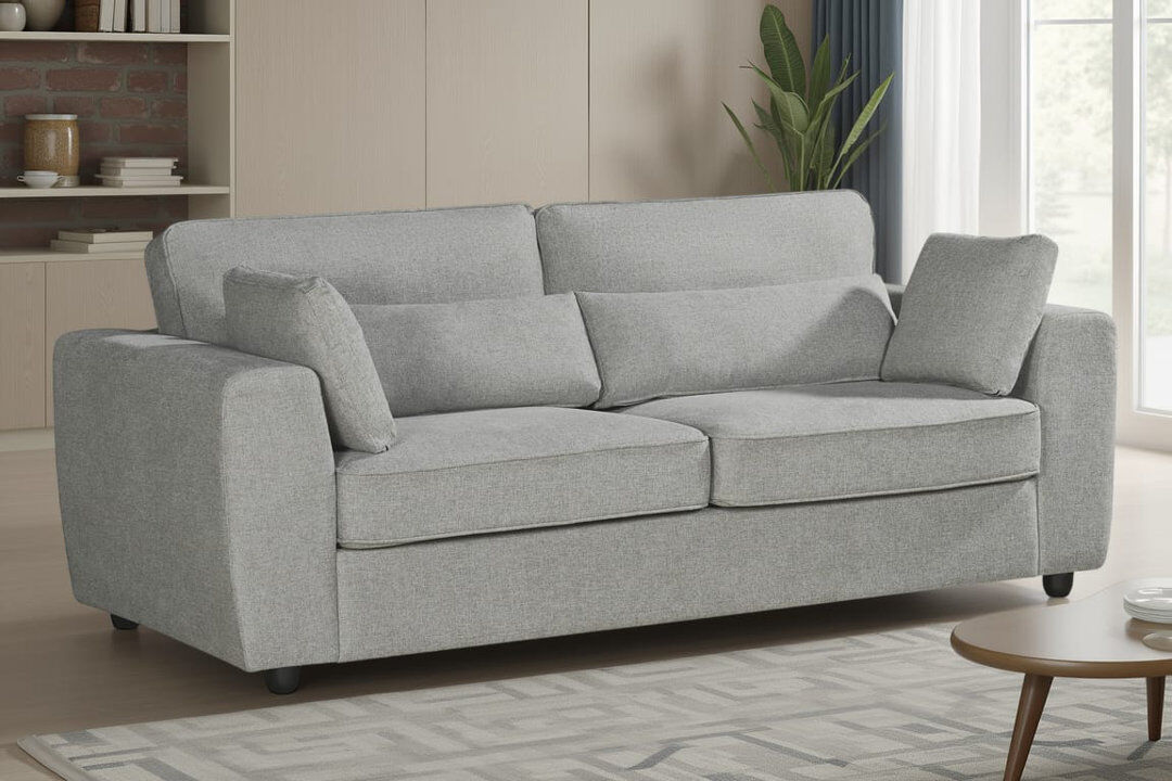 Latitude Run Chenille Sofa Light Grey 3
