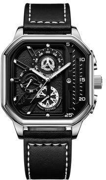 USA Free Shipping Shop Prestige Men Square Watch With Big Dial & Leather Strap d