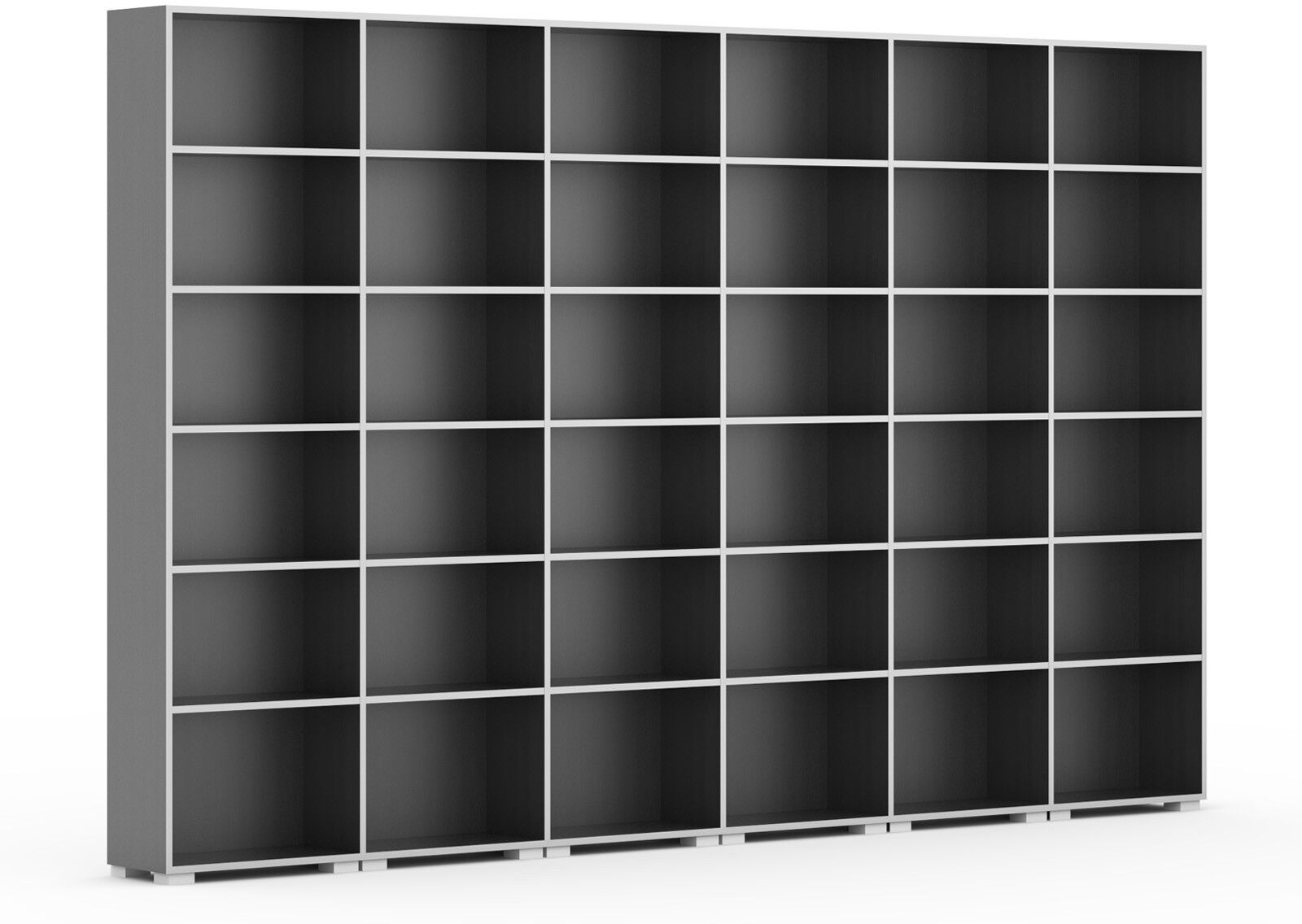 B2B Partner Bücherregal SILVER LINE, 6 Reihen, 2230 x 3600 x 400 mm, Graphit
