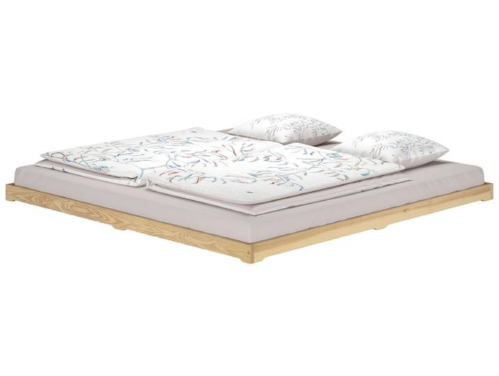 Ehebett Massivholzbett Niedrig Esche Lackiert 200 x 200 cm