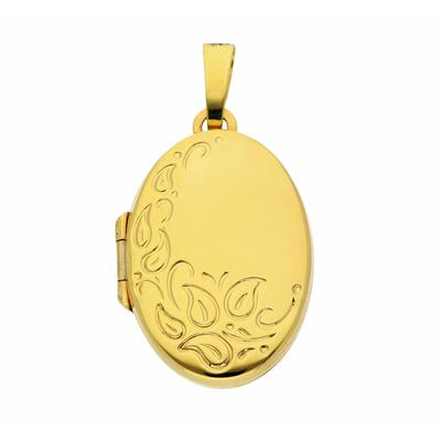 Kette mit Anhänger ADELIA´S "Damen 585 Gold Medaillon Anhänger", gold, Halsketten, Damen, Gold, Schmuckset - Set mit Halskette
