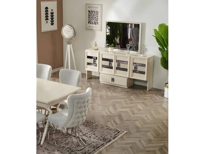JVmoebel Sideboard Luxus Esszimmermöbel mit Spiegel in modernem Design (Sideboard mit Spiegel), Made in Europa