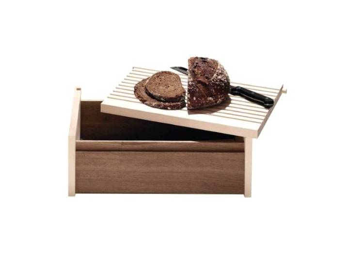 Side by Side - Brotkasten Holz - mit Deckel als integriertem Schneidebrett