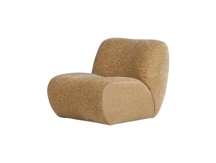 Fauteuil velours craquelé miel clair Nomu