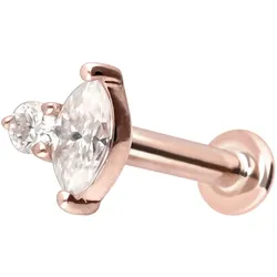14 Karat Gold Labret mit Innengewinde MOISSANIT-DESIGN
