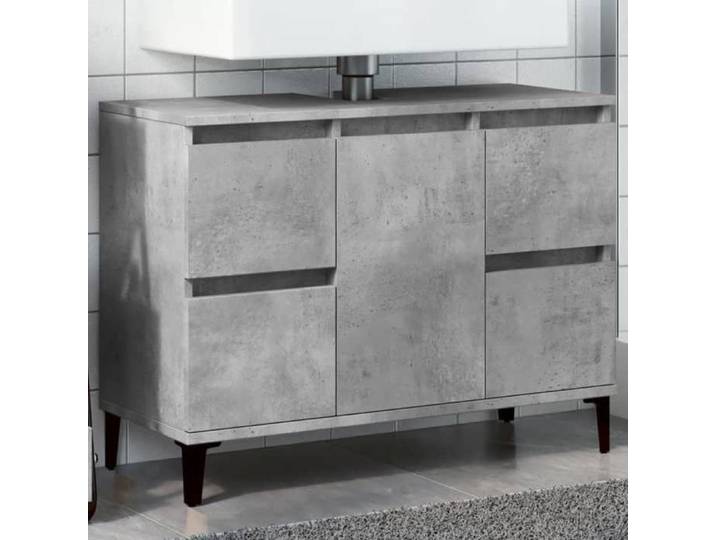SALE 2025 Meuble bas sous évier - Meuble d'évier - Gris béton - 80x33x60 cm - bois d'ingénierie 24 1 Kg 4142