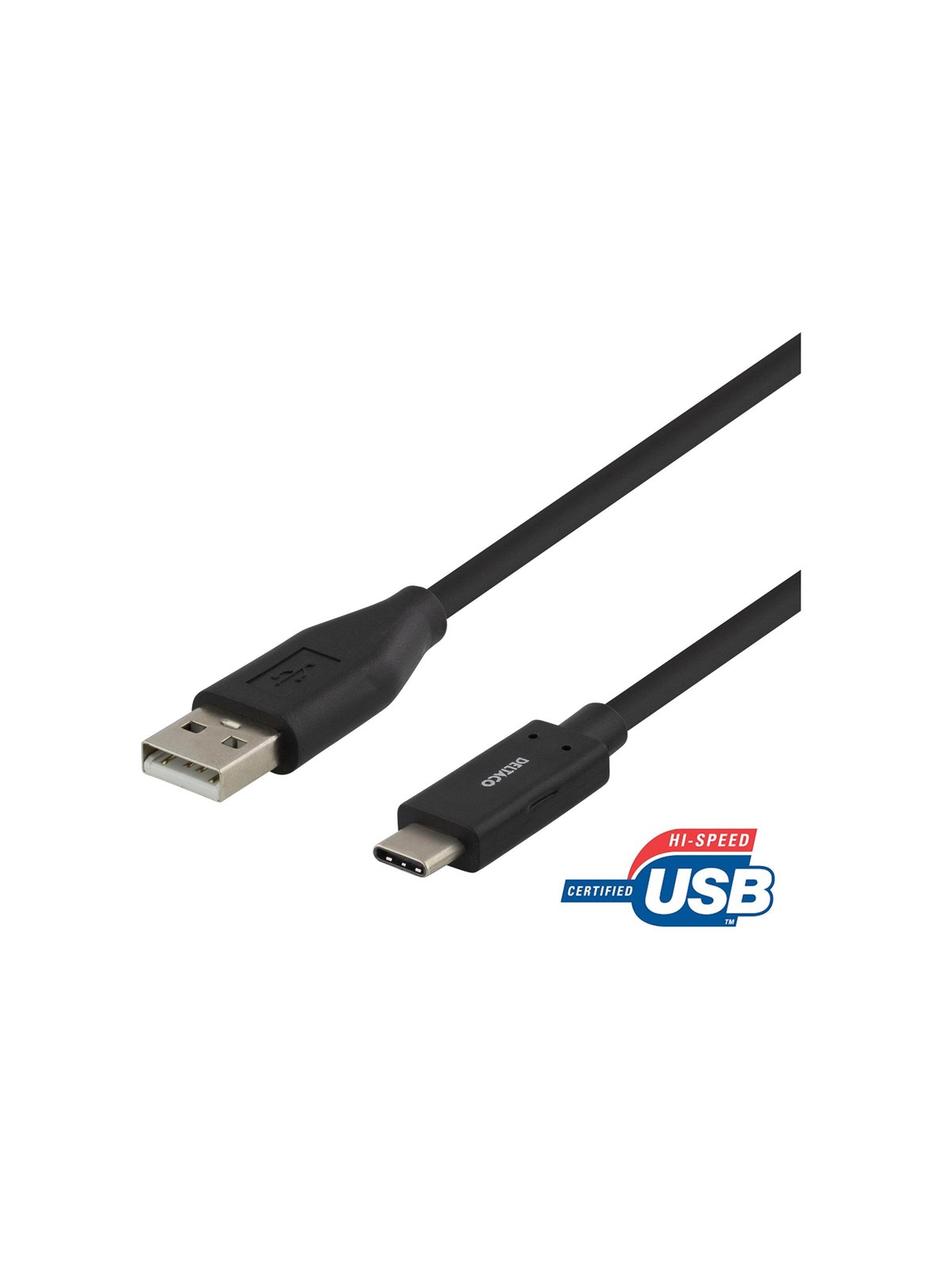 Deltaco USB-C Cable - USB to 24 pin USB-C - 25 cm