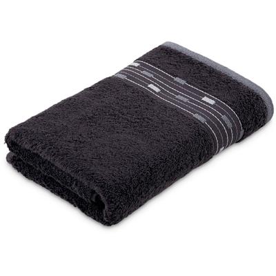Badetuch MÖVE FOR FROTTANA "Magic Uni", grau (graphit), B:67cm L:140cm, Walkfrottee, Obermaterial: 100% Baumwolle, Handtücher, Badetuch, mit Bordüre aus kleinen Rechtecken