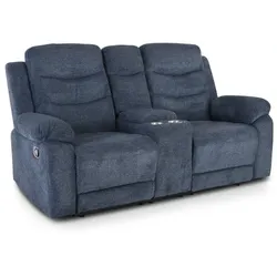 Kinosessel, 2er-Fernsehsessel mit Relaxfunktion, Liegefunktion Easy-Lift, Belastbarkeit je Sitzplatz 130 kg, Mikrofaser, in Stahlblau, Raburg Pixx