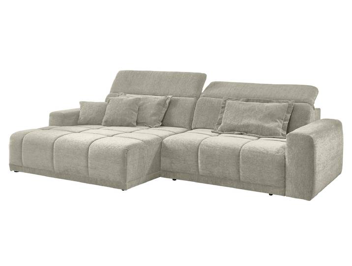 Ecksofa beige elektrisch ausfahrbar 288 cm - OT links - BROOK