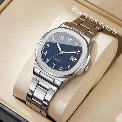 Inspire Essentials Luxury Square Dial Mens Quartz Watch Stainless Steel Business Style m
