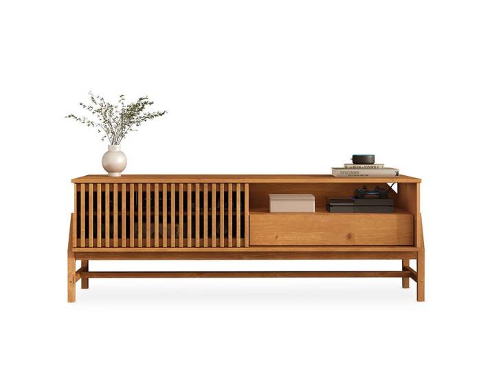 Idimex Lowboard Adamo Eiche, Eichefarben, Holz, Kiefer, Mode, 145x53x41 cm, Wohnzimmer, TV Möbel, Lowboards, Lowboards stehend