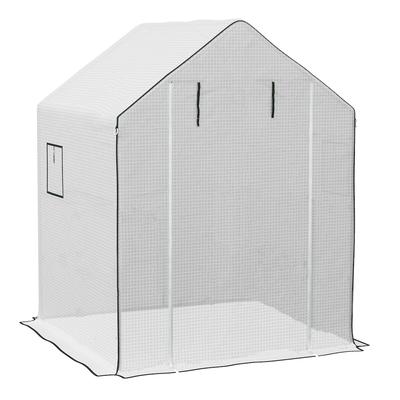 STILVORA Ersatz-Gewächshausfolie Kunststoff Weiß 140x143x190 cm, UV-Schutz