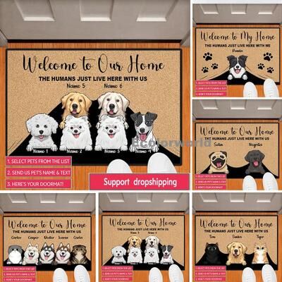 Inspire Select Custom Pet Name Doormat Rug Personalized Dog Cat Welcome Mat Non Slip Home Decor 19.69 X 31.50 In