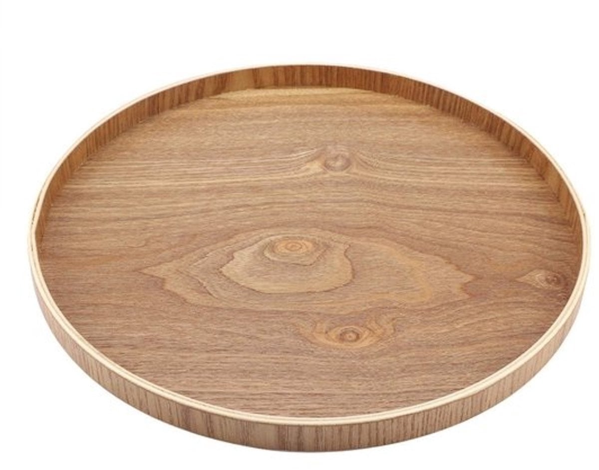 Rond multifunctioneel houten dienblad