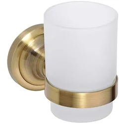 Brillantbad BETRO BRONZE Glashalter mit Glas Messing Glas Bronze 70x95x115 mm für Bad & WC >> zum Bohren
