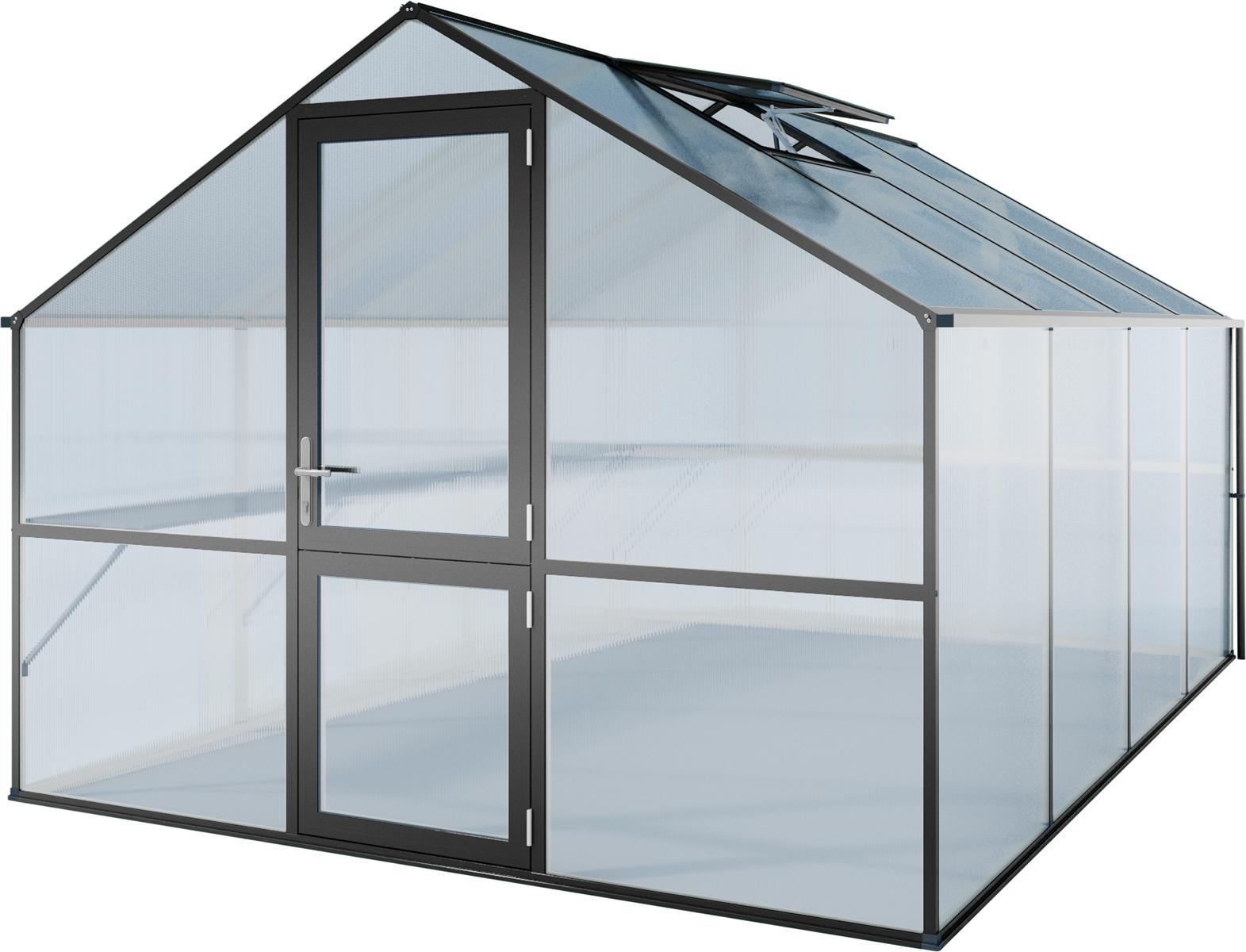 KGTKREATIVGA Gewächshaus Modell Tulpe IV anthrazit,2,97 x 4,29 m (BxL) 16885901