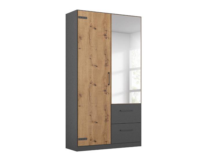 home24 Draaideurkast 91cm bruin/grijs
