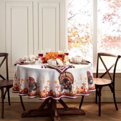 Threadmade Autumn Heritage Turkey Engineered Tablecloth