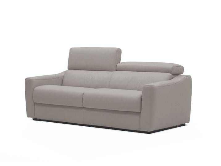 Schlafsofa EGOITALIANO STRIKE, 195 cm, made in Italy, Designsofa mit Dauerschlaffunktion , beige (steinfarben), B:195cm H:79cm T:102cm, Sofas, Schlafsofa, Schlafsofa aus Echtleder Bull mit verstellbaren Kopfstützen