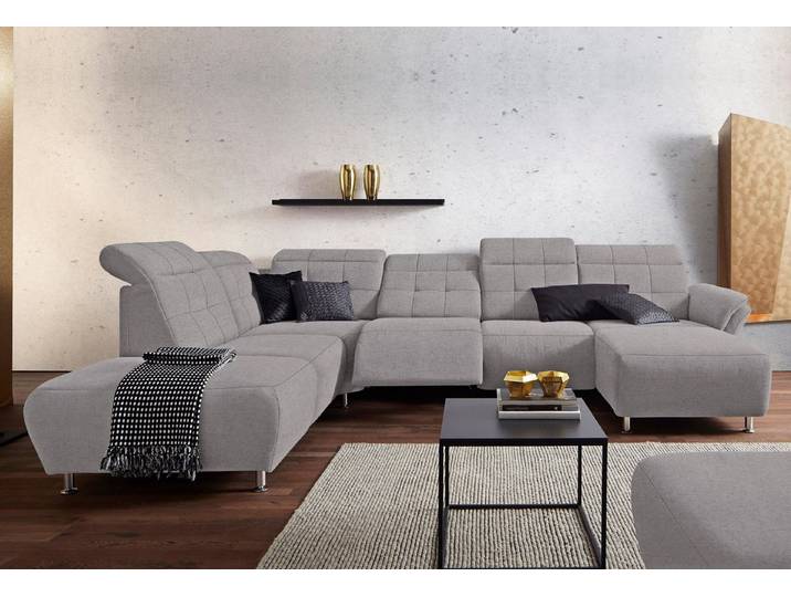 Home affaire Wohnlandschaft Manhattan U-Form, 2 Sitze mit elektrischer Relaxfunktion, verstellbare Armlehnen