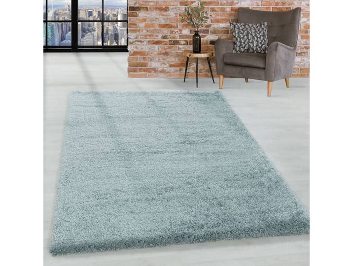 Homebyhome Tapis Shaggy unicolore Bleu Tapis 160x230 cm Tapis Salon Chambre Doux à Poils Longs