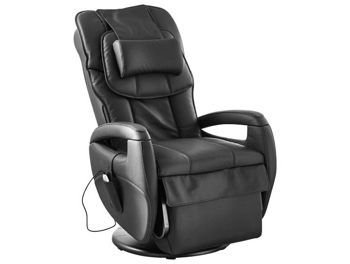Cantus Massagesessel, Schwarz, Metall, Kunststoff, Kombination Echtleder/Lederlook, Spaltleder, 80x117x114 cm, Lederauswahl, erweiterbar (Typenauswahl), Relaxfunktion, Massagefunktion, Wohnzimmer, Sessel, Massagesessel