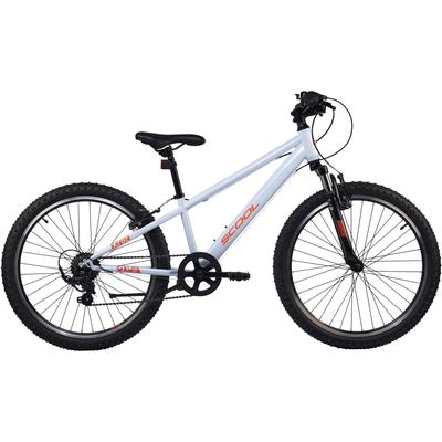 Jugendfahrrad S’COOL "S'COOL Xroc 24-K6 Sky Grey/Neon Orange" Gr. 30, weiß (sky grau, neon orange), Fahrräder, Kinder, 30cm, 24 Zoll (60,96cm)