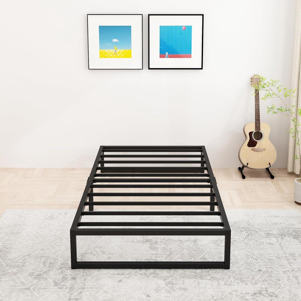 Zwart Metalen Bedframe Platform Bed voor Volwassenen