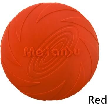 PetsAreLife Durable Dog Toy Flying Disc, Silicone, Resistant To Bite Marks, Outdoor Training Fun red m