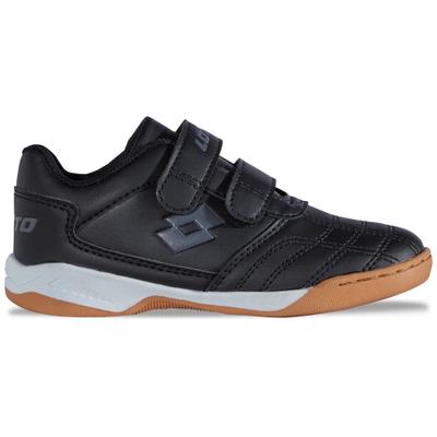 Hallenschuh LOTTO, Mädchen, Gr. 26, schwarz (schwarz, dunkelgrau), Synthetik, mehrfarbig, Schuhe Hallenschuh, - mit nicht-färbender Sohle
