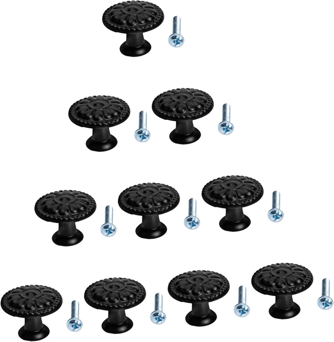 Zwarte ladeknoppen van aluminium legering voor keuken en meubels, 3 cm