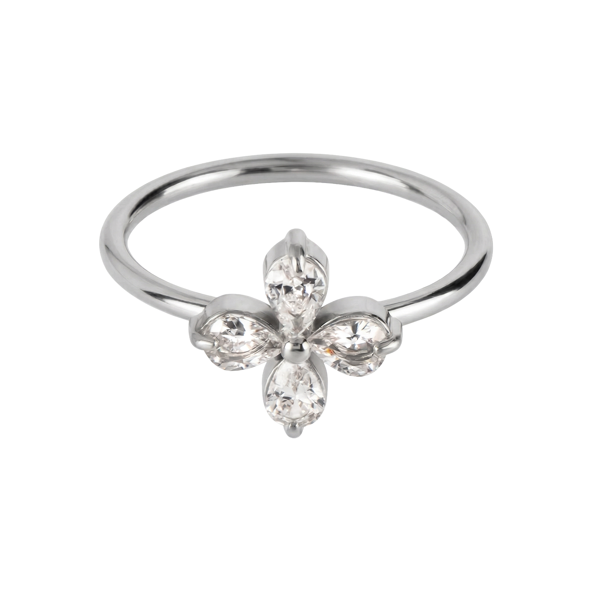 Jacques Lemans Ring Edelstahl mit Zirkonia