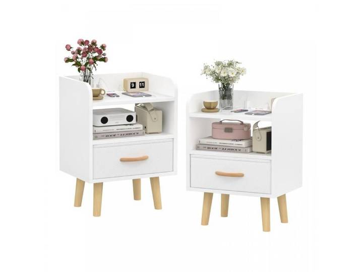 Lot de 2 tables de chevet - simple moderne - 40x30x61cm-XJING