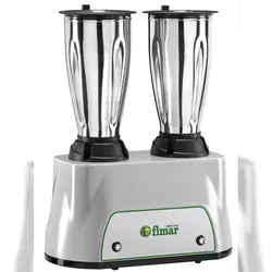 Mixer aus Aluminiumlegierung mit Deckel und 2 x 1,5-Liter-Edelstahlbechern. FIMAR Modell FR2150I