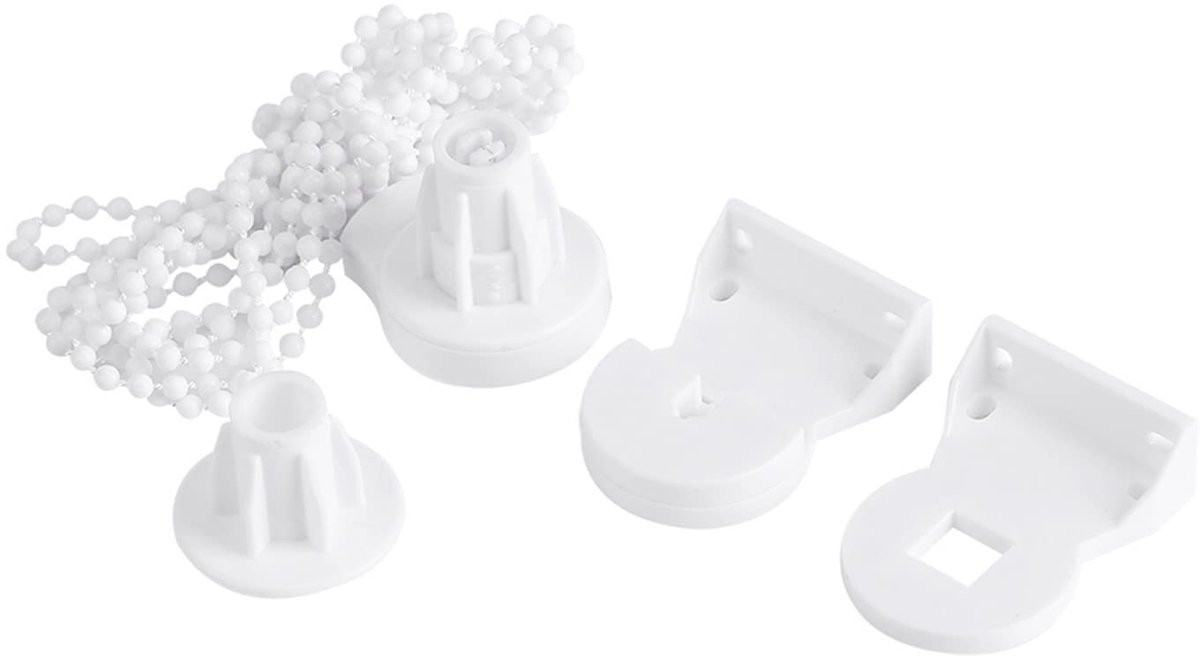 Reparatieset voor rolgordijn met 25mm kunststof beugel en kralenketting voor zijkatrol koppeling