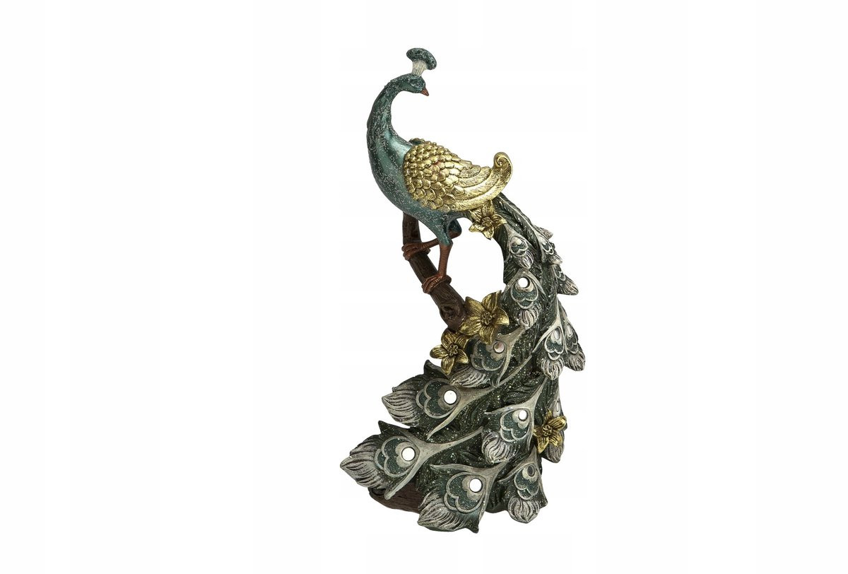 Art-Pol Decoratief Pauw Figuur Blauw-Goud 29 cm