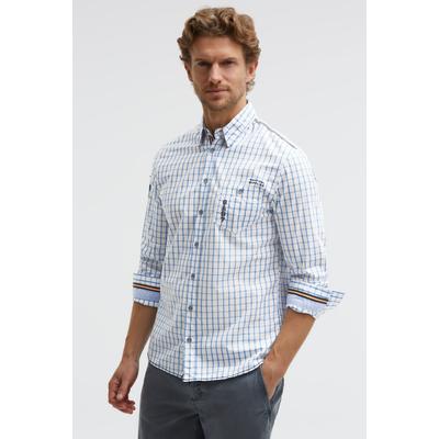 Langarmhemd GAASTRA, Herren, Gr. S, Normalgrößen, blau (sky), Web, Material: 100% Baumwolle, slim fit normal, 1-Knopf-Manschette, Hemden, mit Brusttasche