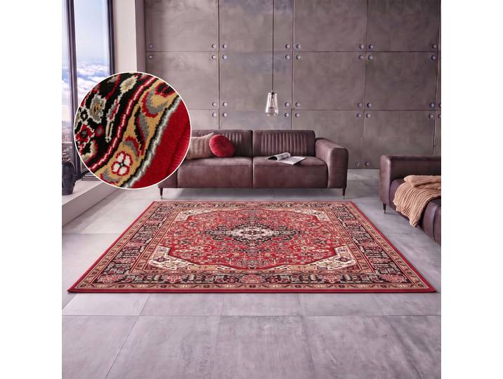 Teppich HANSE HOME Skazar Isfahan Gr. 3, rot (rot, schwarz), B:120cm H:9mm L:170cm, Polypropylen (PP), Teppiche, Teppich, Kurzflor, Orient, Läufer, Vintage, Esszimmer, Wohnzimmer, Flur
