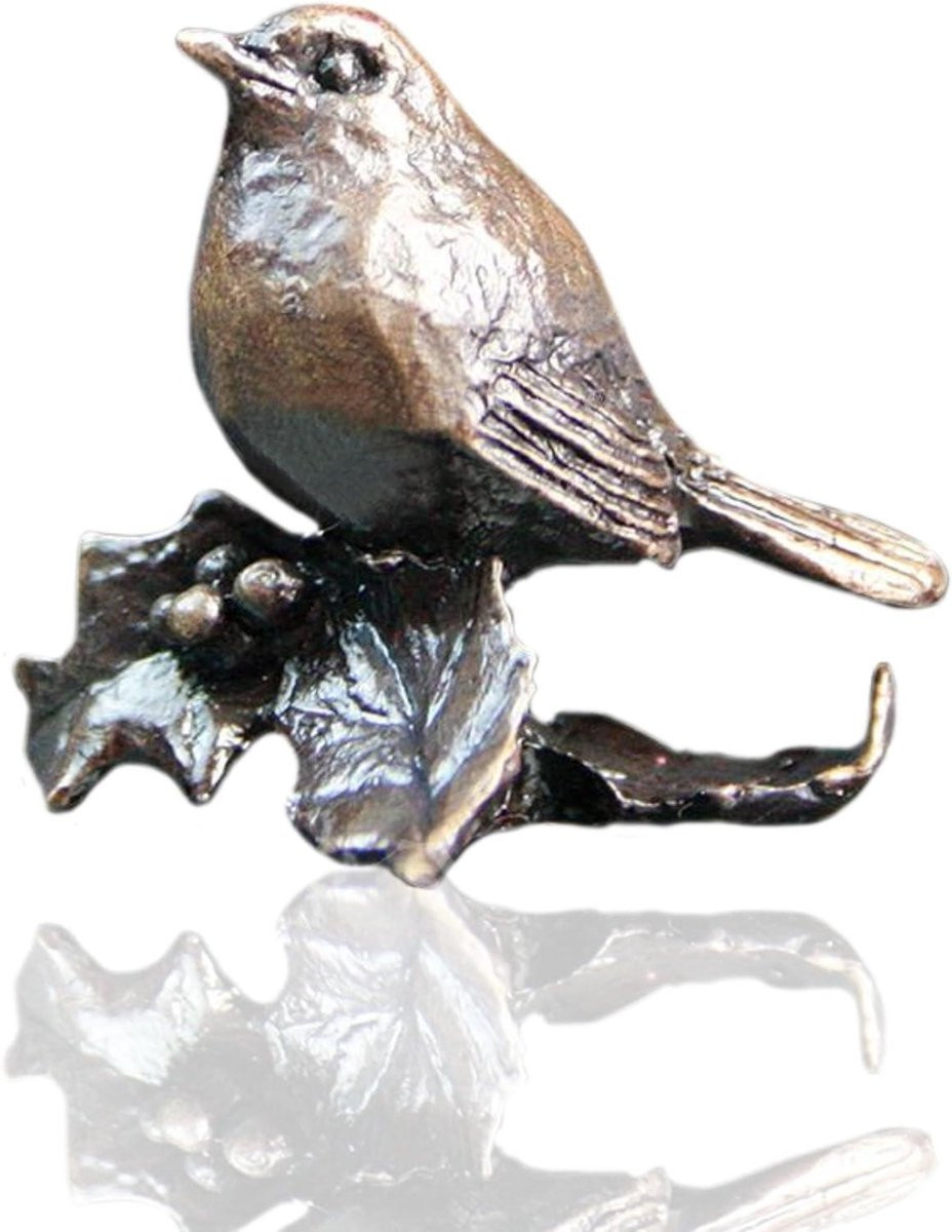 Merkloos Bronzen Vogel Miniatuur Beeldje Decoratief Object Hoogte: 3 cm