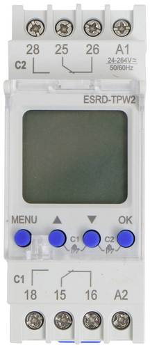 Counttec S2K90 Zeitschaltuhr für Hutschiene ESRD-TPD2 Multifunktional, Wochenprogramm, Tagesprogramm, Ferienprogramm