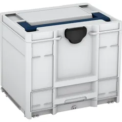 Tanos systainer3 Combi M 337 lichtgrau (RAL 7035), Verschluss schwarz (RAL 9004), Griff saphirblau (RAL 5003) - 83550048.83