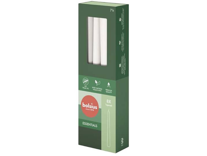 Bolsius - Gotische kaarsen - 245/24 - 8 stuks per verpakking - Cloudy White