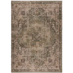 JUTETEPPICH DEEPE, klassisch im Vintage-Stil, Braun-Grün, 120 x 170 cm